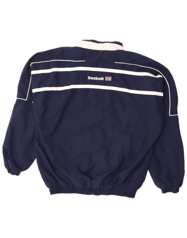 Giacca Reebok da uomo con grafica grafica, grande, color block blu navy
