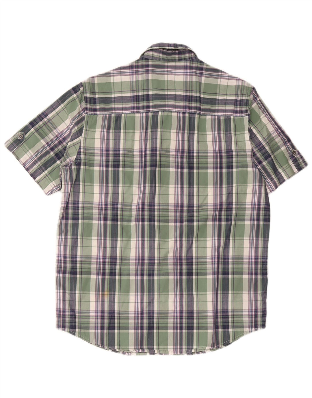 Camicia a maniche corte da uomo John Lewis in cotone a quadri verde medio