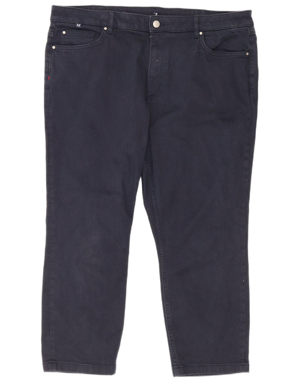 Crew Clothing Pantaloni corti a vita alta da donna UK 18 XL W38 L24 Blu navy