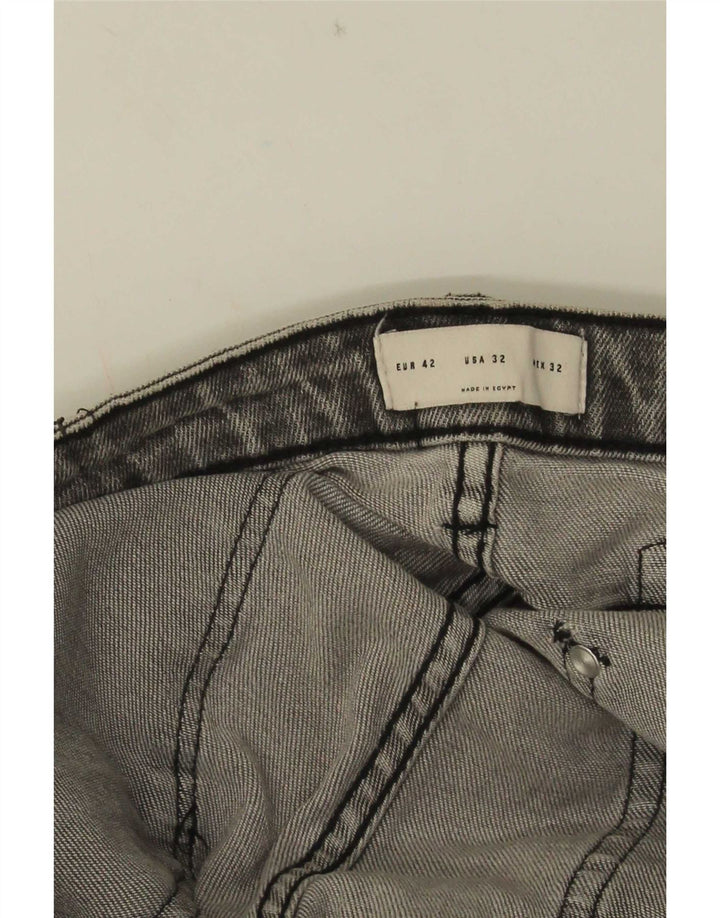 Jeans slim invecchiati da uomo Zara EU 42 Large W32 L31 Grigio