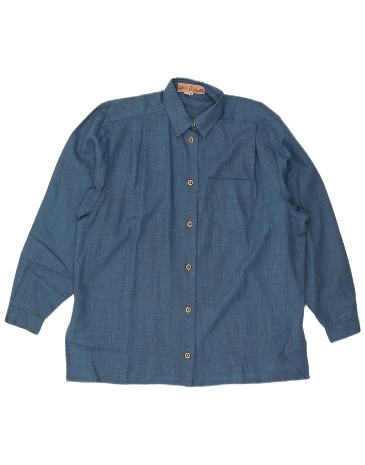 Camicia Oversize Donna Cinzia Rocca IT 44 Blu Medio Lana