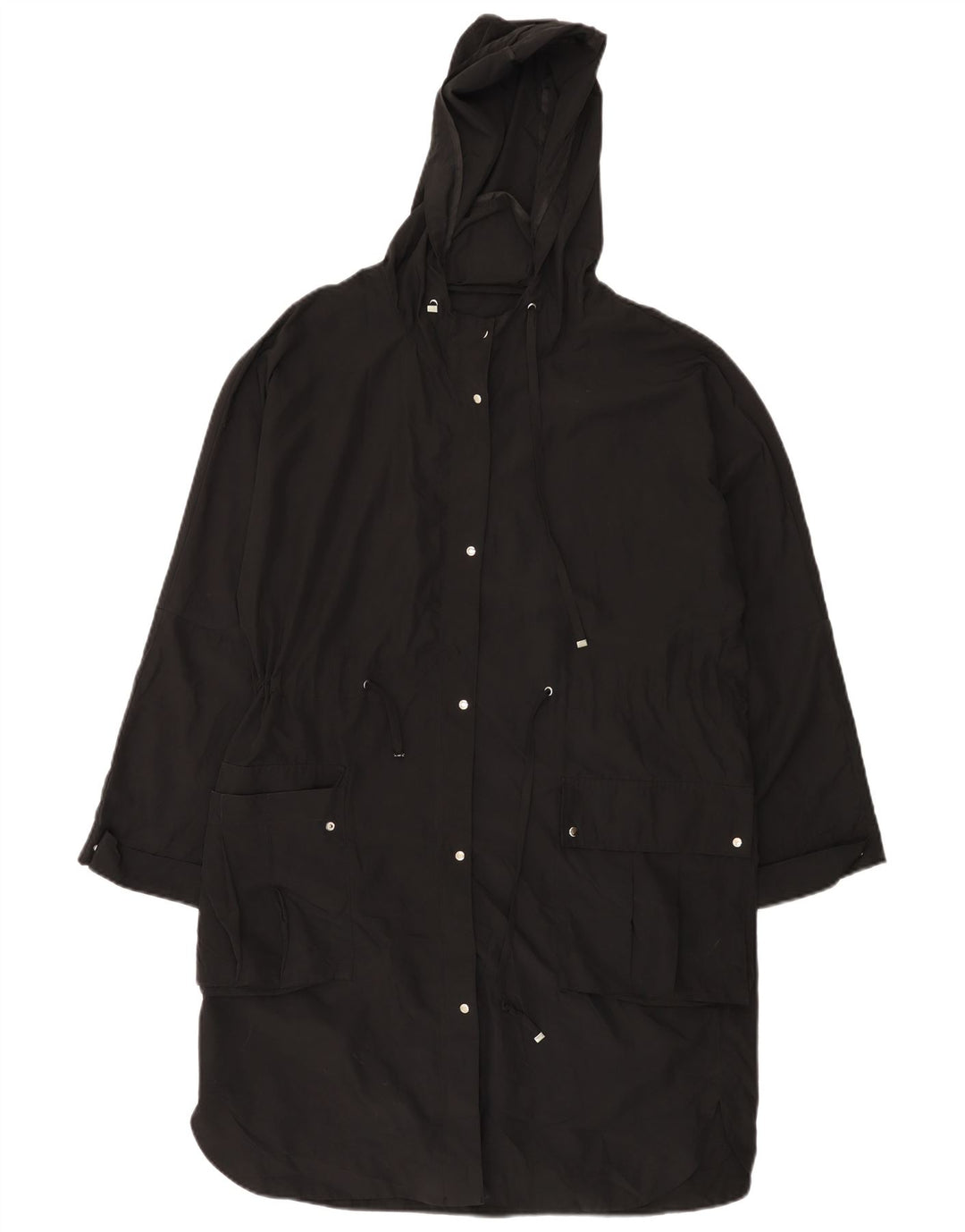 Impermeabile Zara da donna con vestibilità ampia con cappuccio UK 14 poliestere nero medio