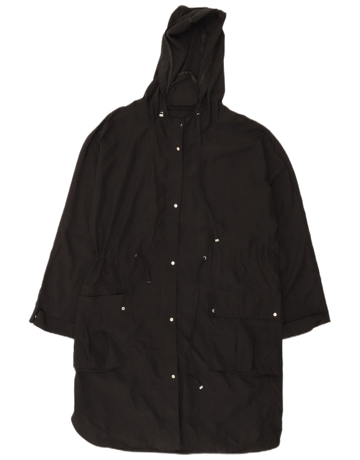 Impermeabile Zara da donna con vestibilità ampia con cappuccio UK 14 poliestere nero medio