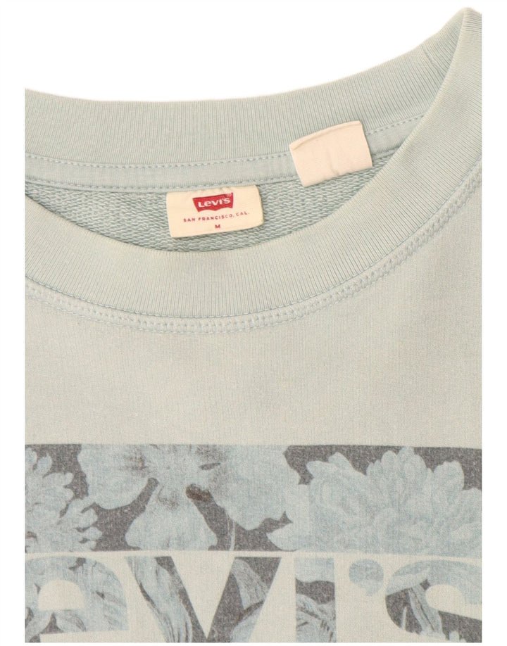 Felpa grafica da donna Levi's UK 14 cotone turchese medio