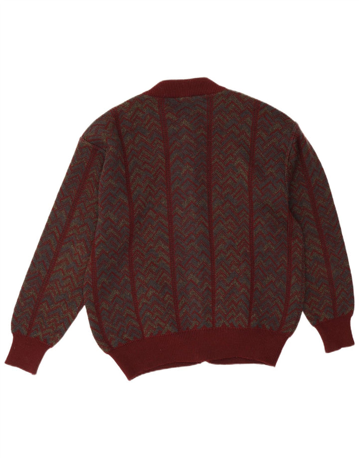 Maglione cardigan da uomo Mapier grande lana Chevron bordeaux