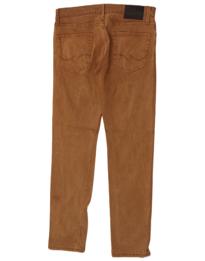 Jack & Jones Uomo GLENN Slim Jeans W31 L32 Cotone Marrone