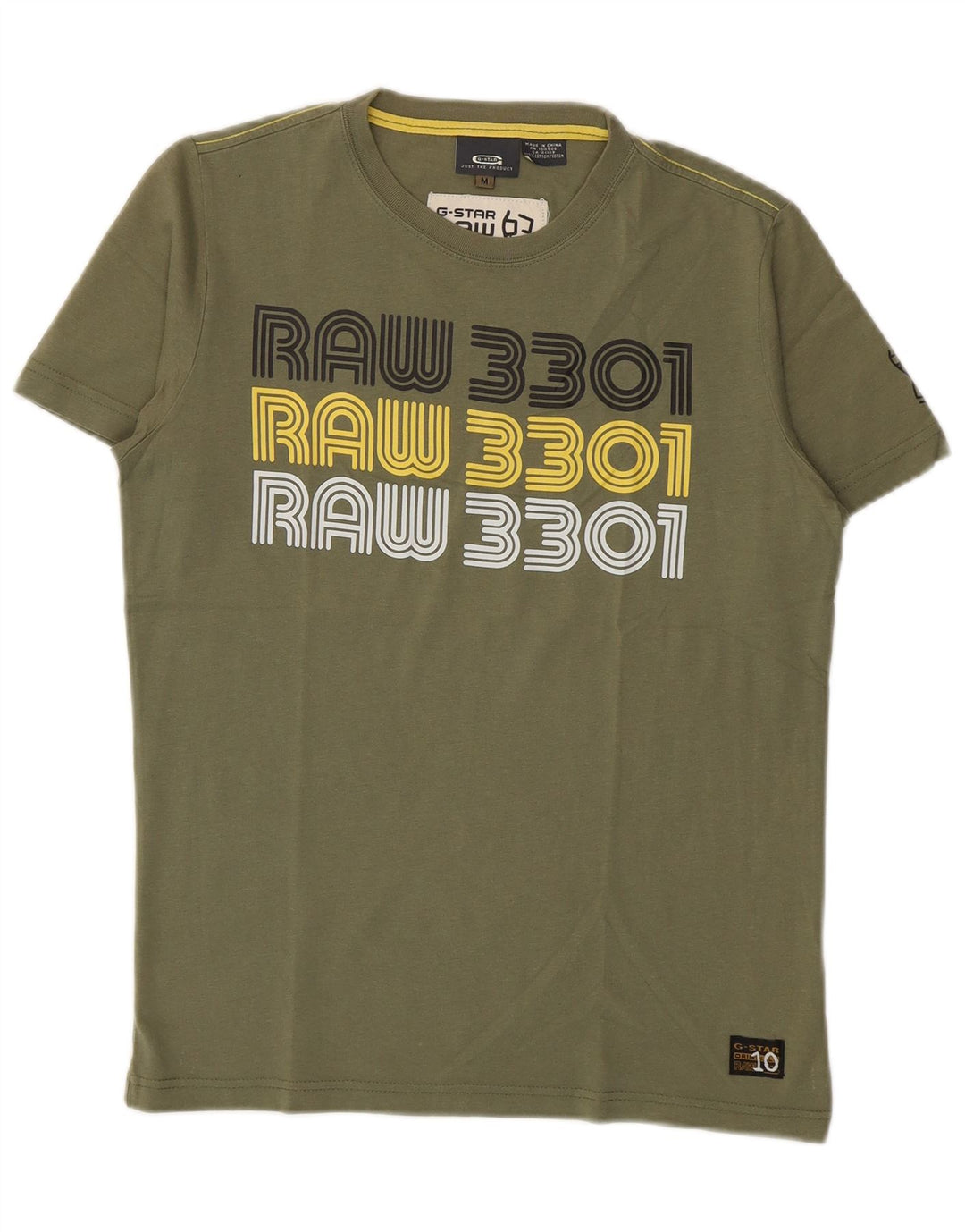T-shirt grafica da uomo G-Star Top in cotone kaki medio