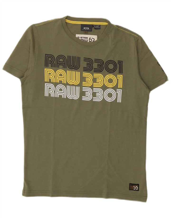 T-shirt grafica da uomo G-Star Top in cotone kaki medio