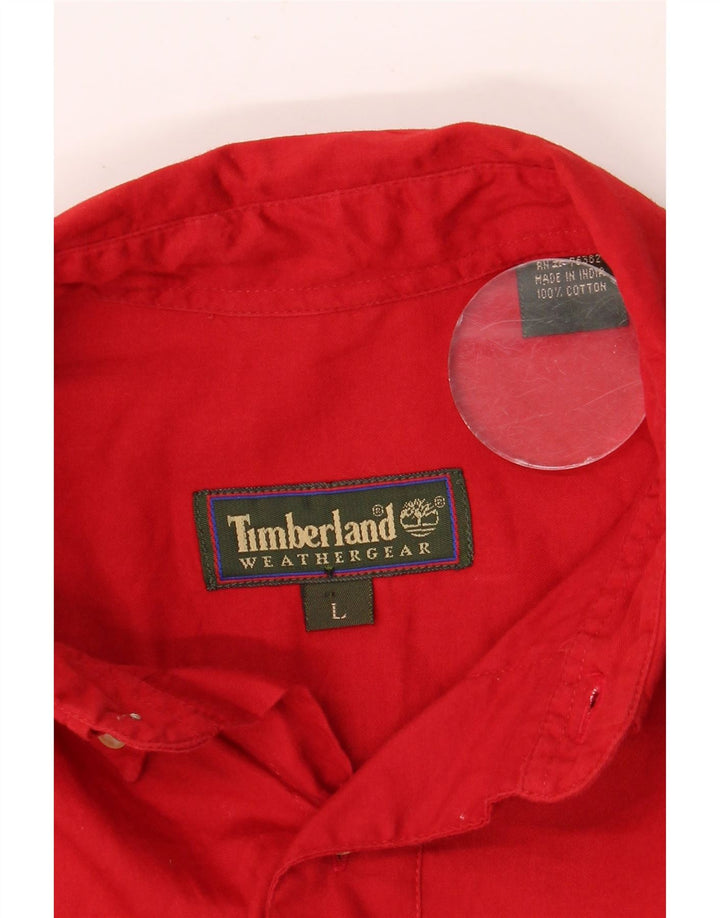 Camicia da uomo TIMBERLAND Large rossa in cotone