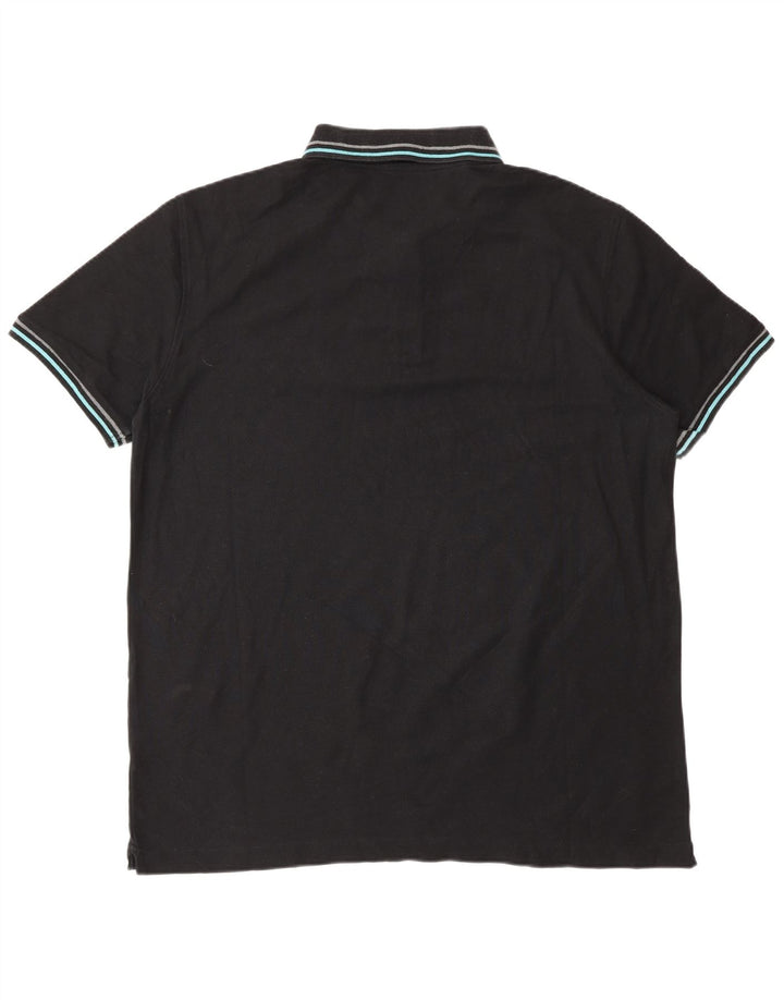 Polo da uomo Lotto XL in cotone nero