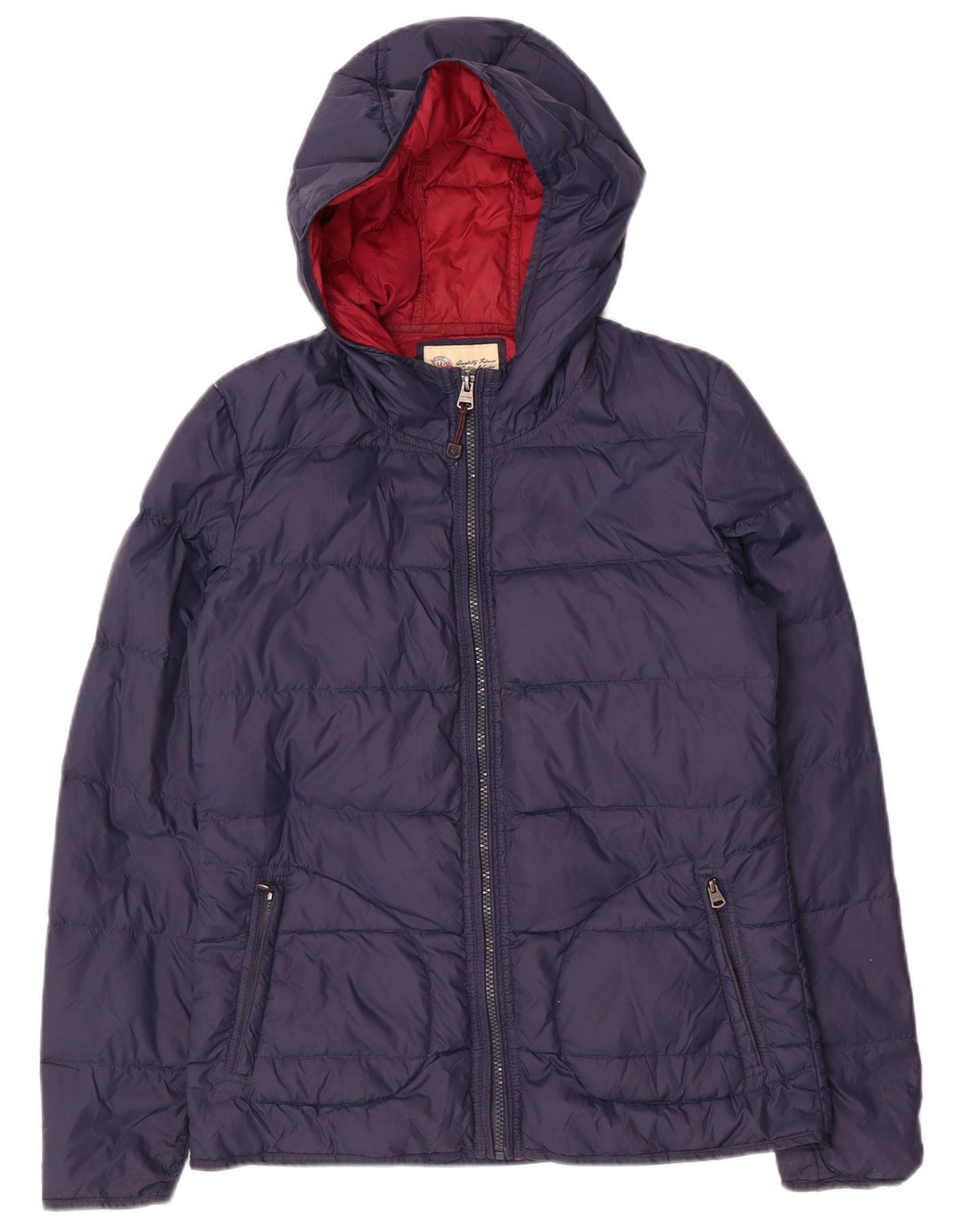 Giacca imbottita con cappuccio da donna FAT FACE UK 10 piccola in nylon blu navy