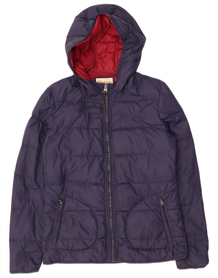 Giacca imbottita con cappuccio da donna FAT FACE UK 10 piccola in nylon blu navy