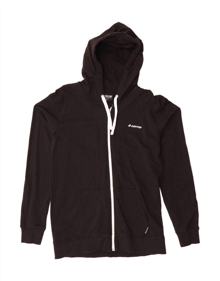 LOTTO Mens Zip Hoodie Sweater Medium Black Cotton Vintage Lotto and Second-Hand Lotto from Messina Hembry 