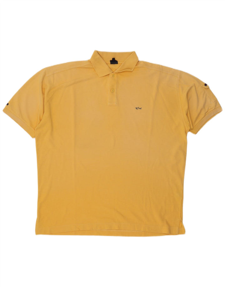 Polo da yachting da uomo PAUL & SHARK 2XL in cotone giallo
