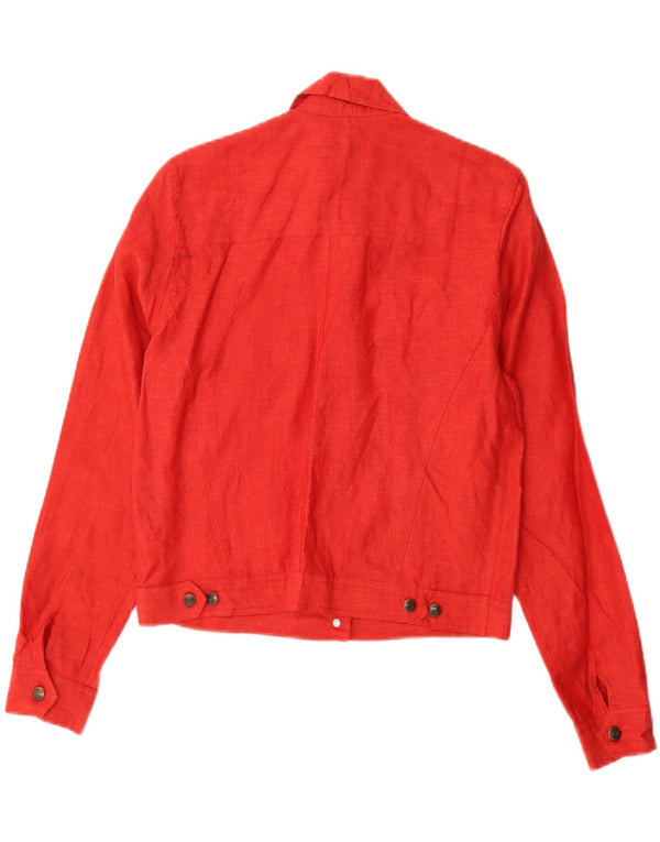 Giubbotto bomber corto da donna Blunauta, vestibilità ampia, UK 6 XS, lino rosso
