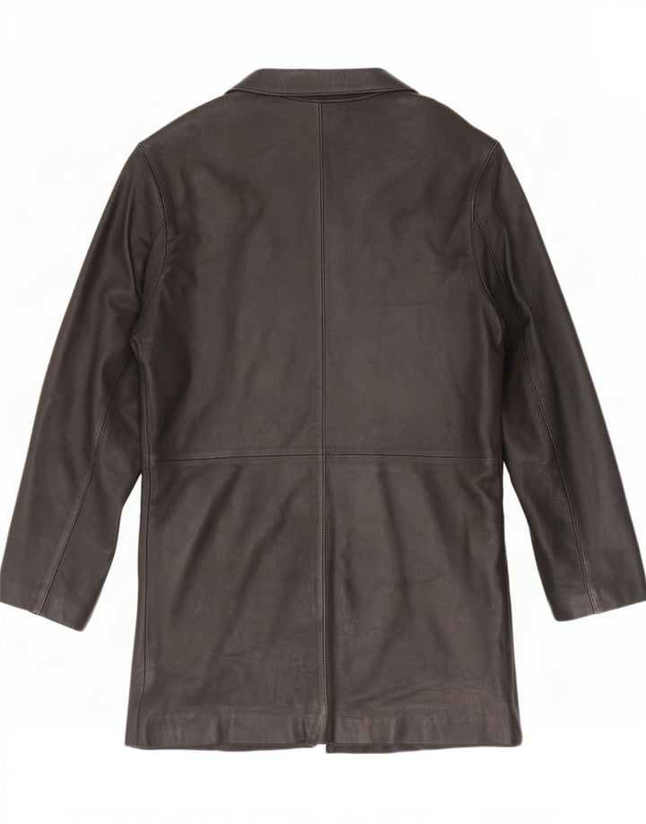 Cappotto in pelle vintage da uomo UK 38 medio nero