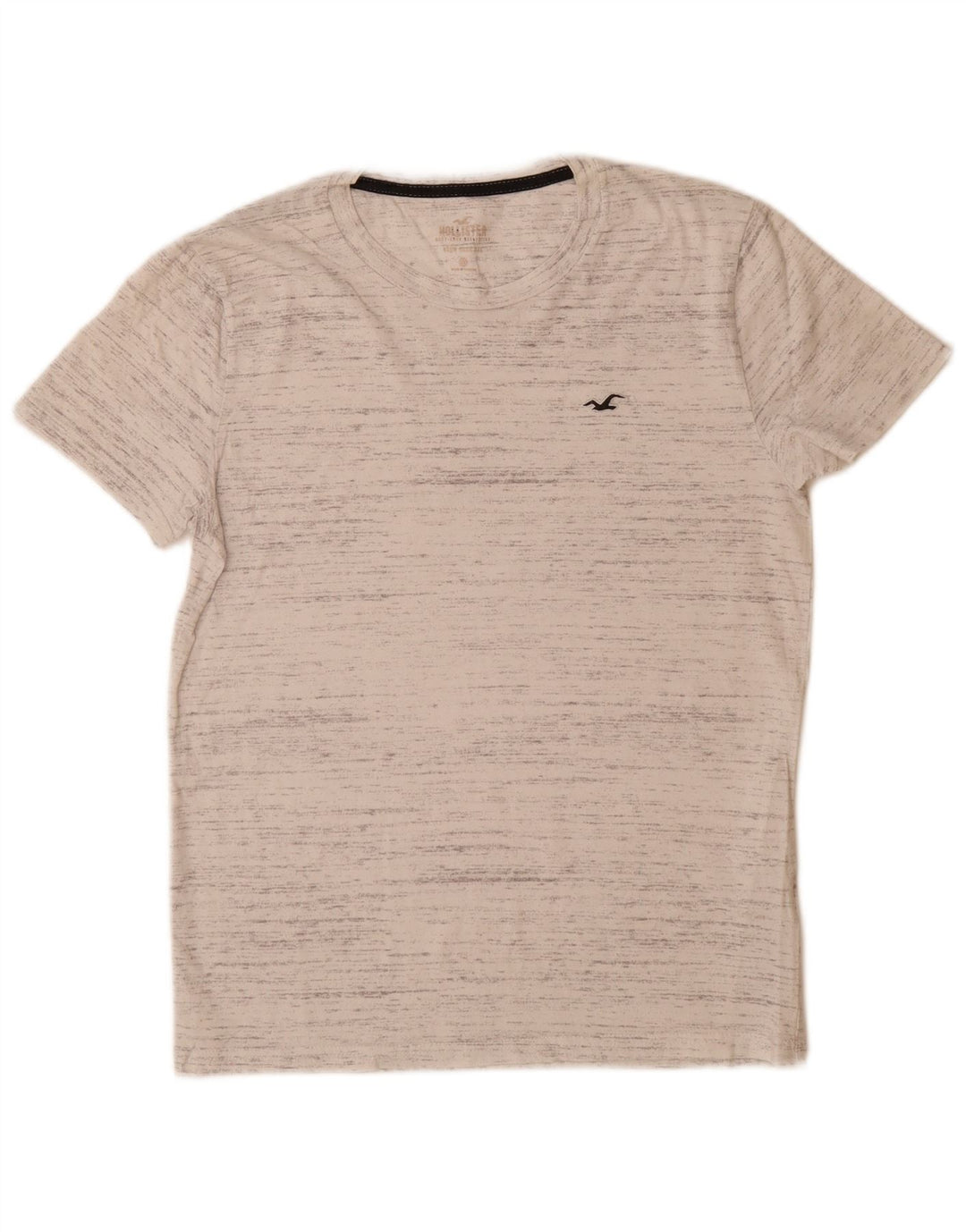 T-shirt da uomo HOLLISTER Top piccola in cotone screziato bianco sporco