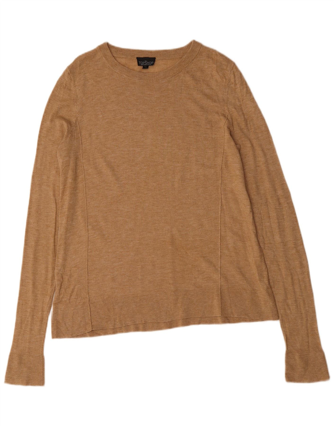 Topshop Top oversize da donna a maniche lunghe UK 10 piccolo Beige