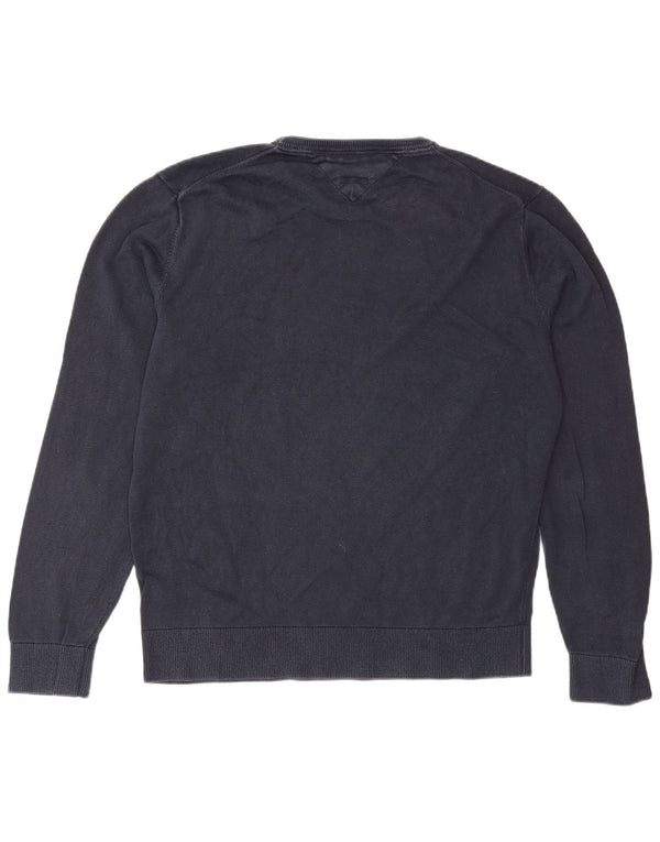 Maglione maglione girocollo da uomo Tommy Hilfiger grande cotone blu navy