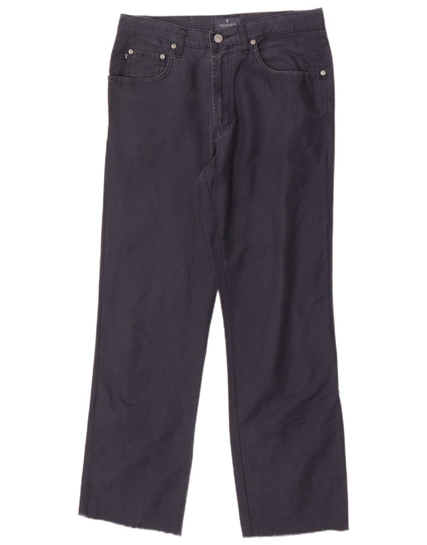 Pantaloni casual dritti da donna Trussardi W32 L28 Blu navy Cotone