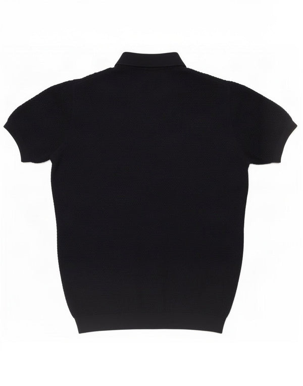 Polo da uomo a maniche corte Massimo Dutti in cotone blu navy medio