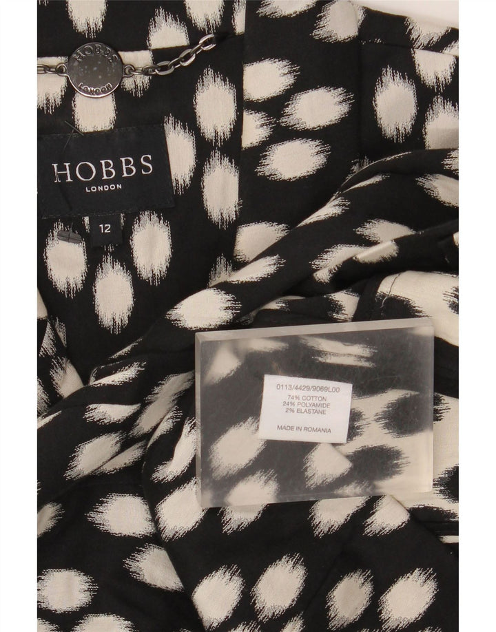 Giacca blazer aperta da donna con maniche a 3/4 Hobbs UK 12 media nera maculata