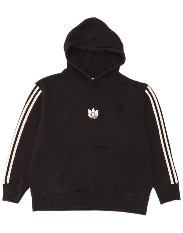 Maglione con cappuccio oversize da donna Adidas UK 10 piccolo cotone nero