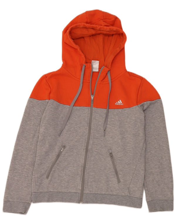 NIKE Felpa con cappuccio e zip corta da donna UK 18 XL Poliestere color block grigio