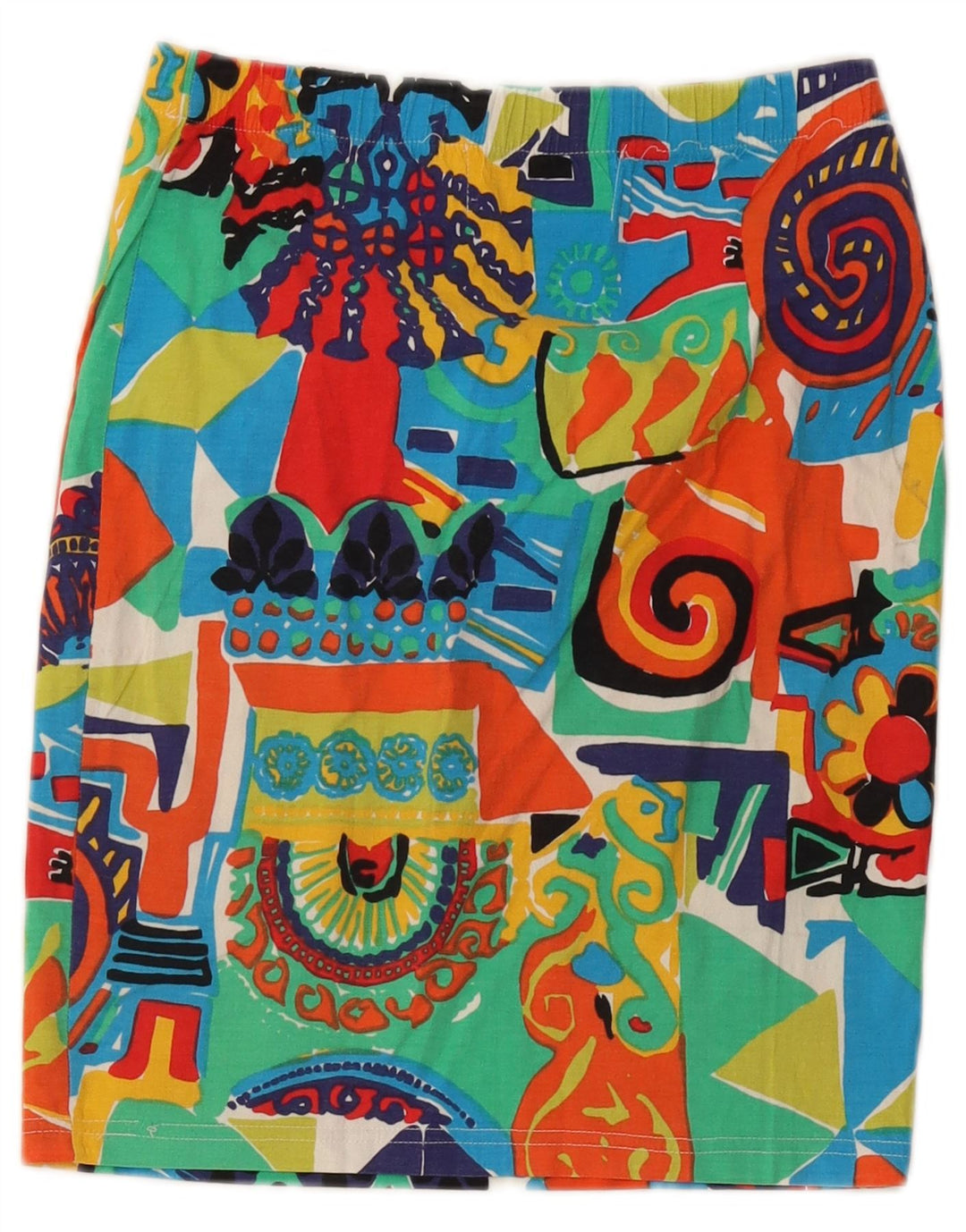 Gonna dritta da donna vintage IT 42 media W26 multicolore