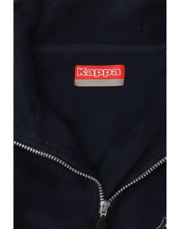 Maglione in pile da uomo KAPPA con zip e collo medio blu navy