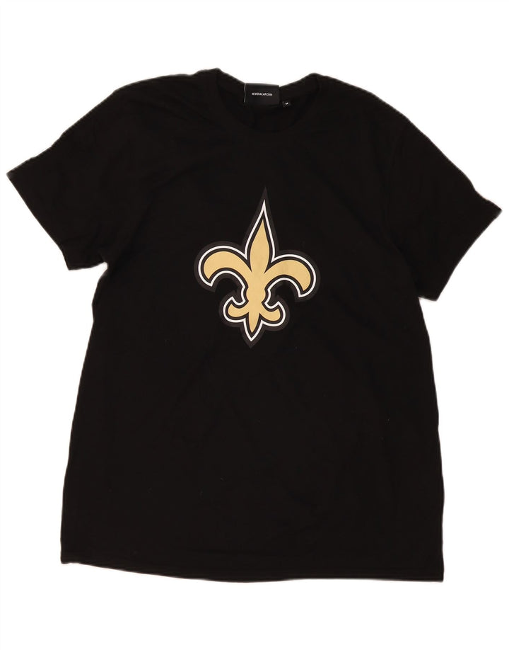 T-shirt grafica da uomo NFL Top in cotone nero medio