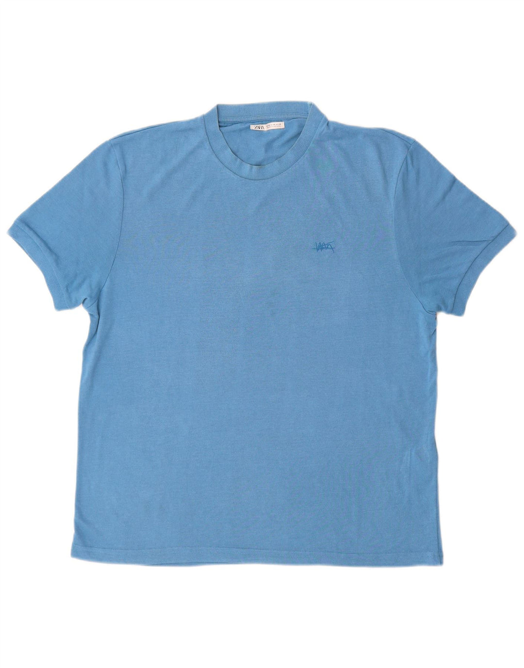T-shirt Zara Uomo Top Blu Medio in viscosa