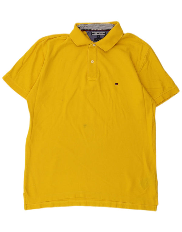 Polo da uomo Regular Fit Tommy Hilfiger XL in cotone giallo