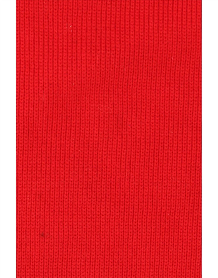 Maglione vintage da uomo con scollo a barca rosso medio