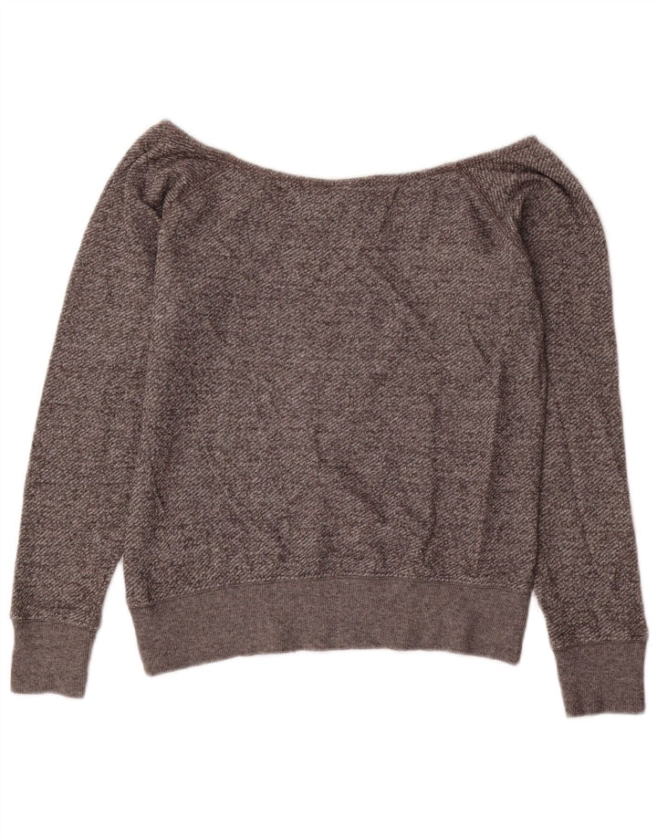 Felpa da donna con spalle scoperte Hard Rock Cafe, maglione UK 10 piccolo grigio