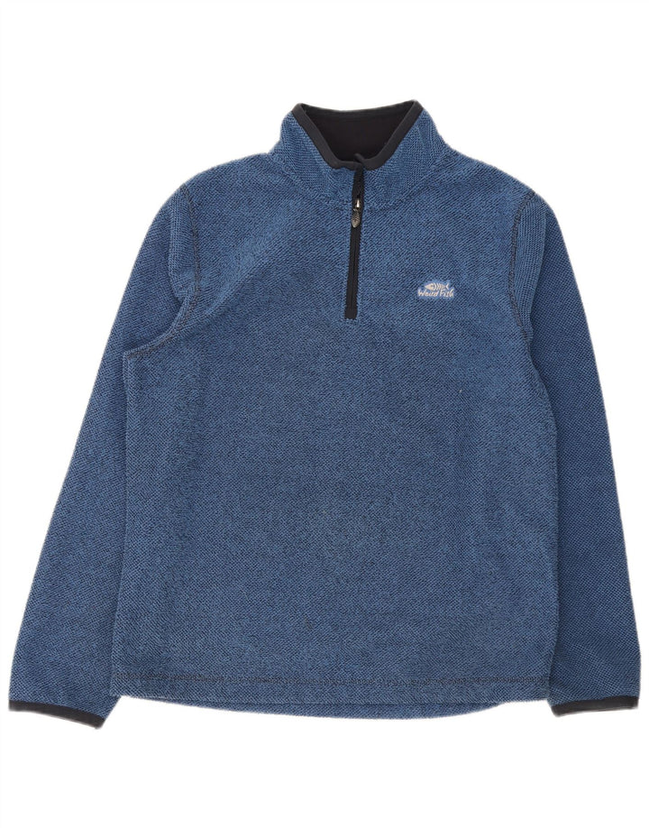 Maglione in pile da uomo con collo con zip Weird Fish, grande poliestere blu
