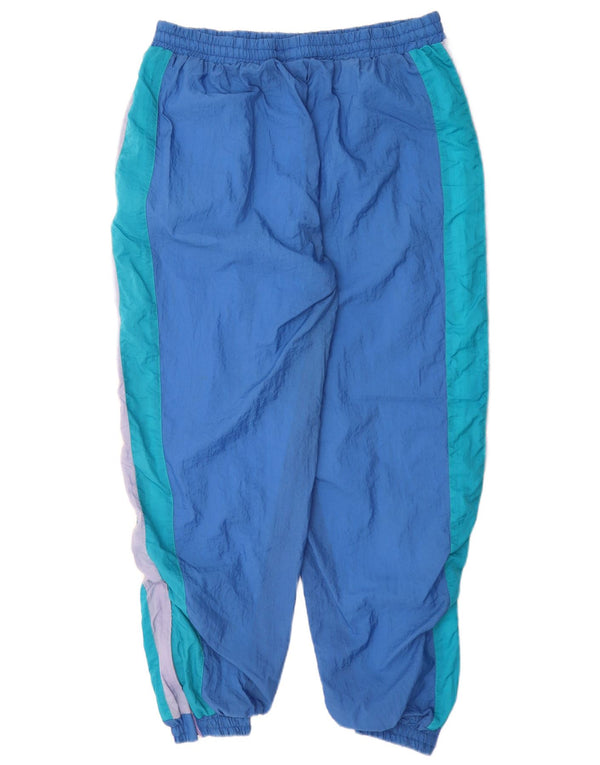 Pantaloni da tuta vintage da uomo Joggers XL Blu Colourblock in poliammide
