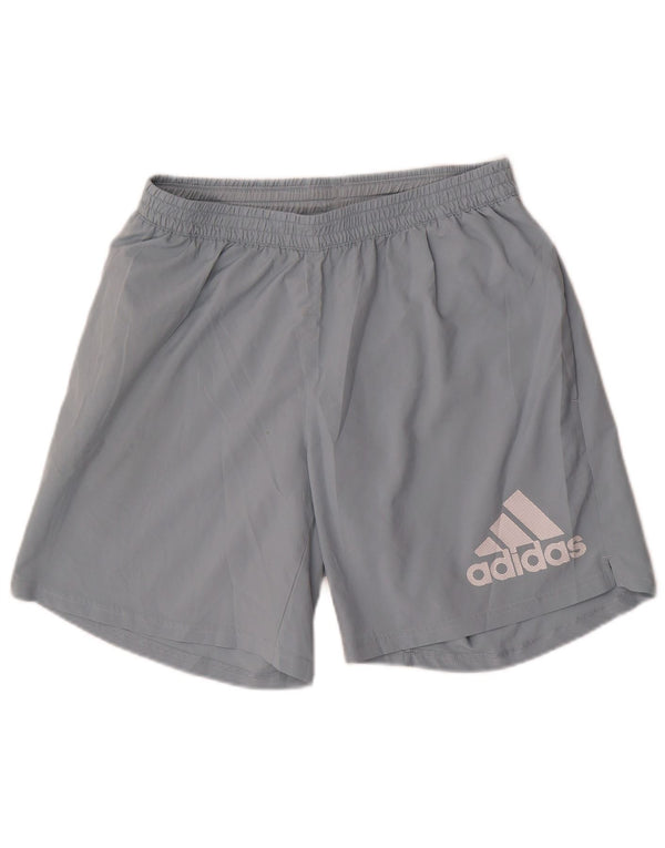 Pantaloncini sportivi grafici da uomo Adidas grandi in poliestere blu