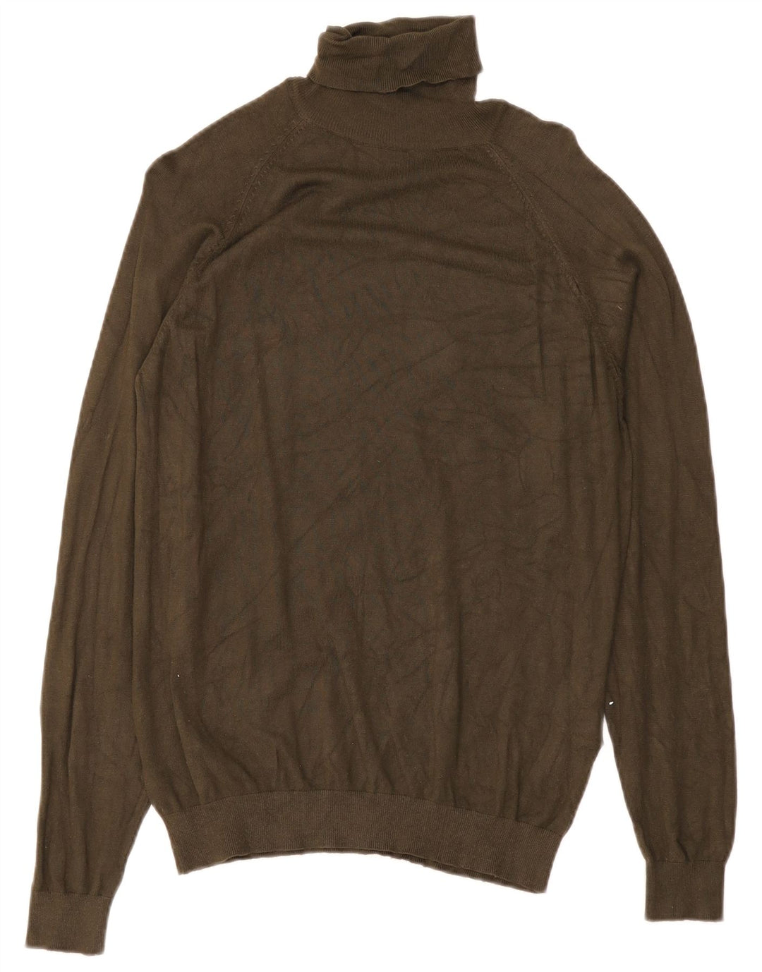Maglione maglione a collo alto da donna Zara UK 14 Viscosa verde medio