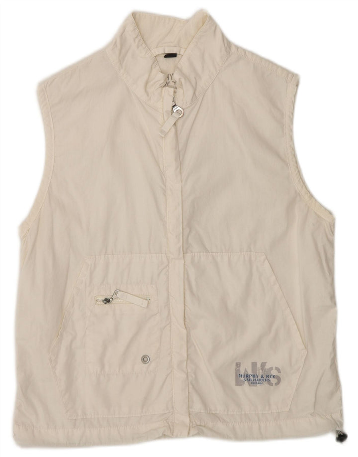 Gilet da donna Murphy & Nye UK 14 cotone bianco medio