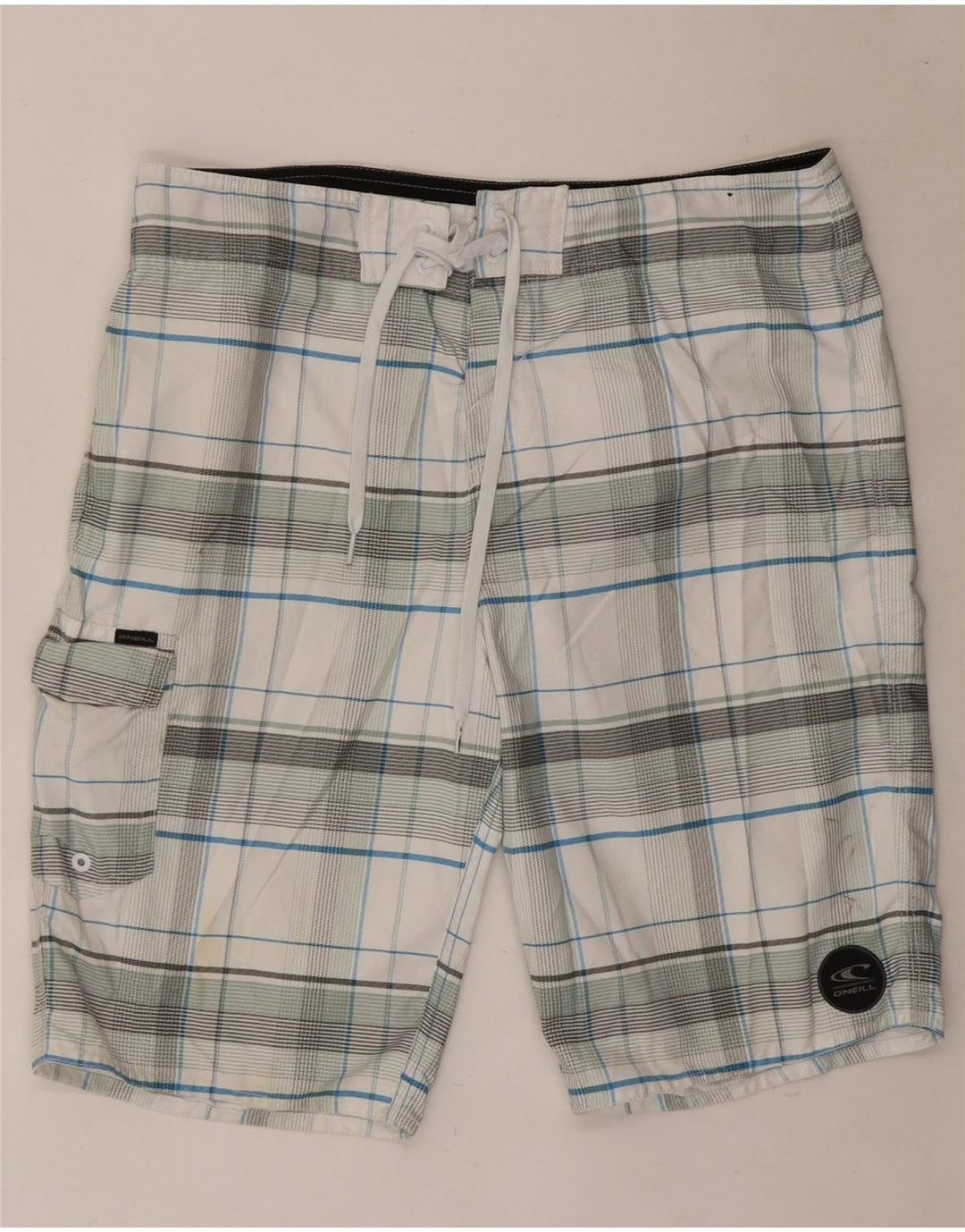 Pantaloncini da bagno da uomo O'Neill in poliestere a quadri bianchi medi