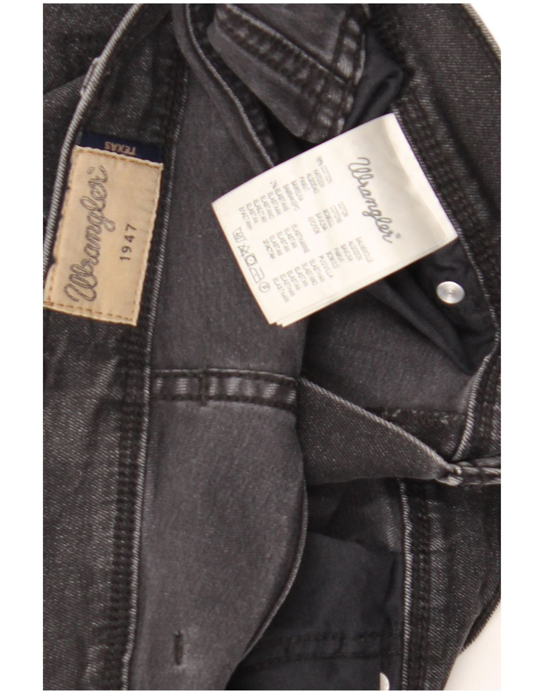 Jeans dritti elasticizzati Texas Wrangler da uomo W34 L32 cotone nero