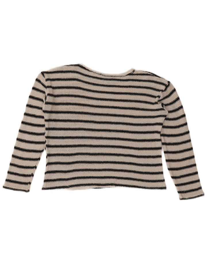 Top corto oversize da donna Zara UK 10 piccolo a righe bianche