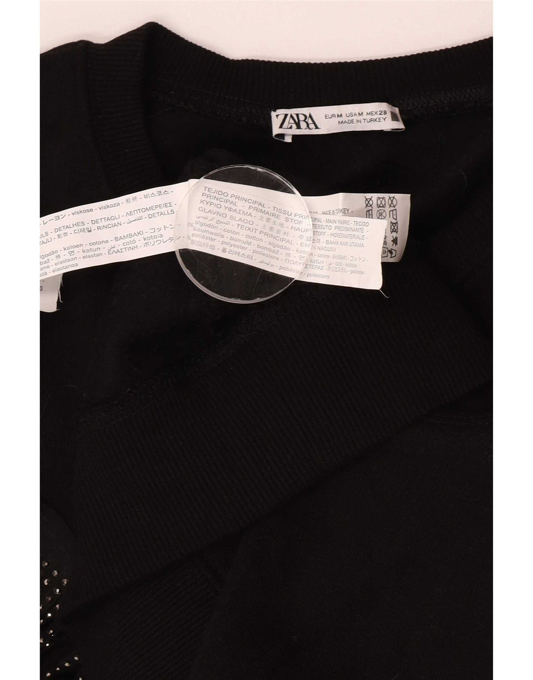 Felpa oversize da donna Zara UK 14 cotone nero medio