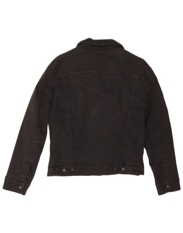 Giacca in denim Sherpa da donna Levi's UK 6 XS cotone nero