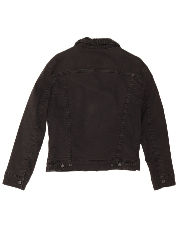 Giacca in denim Sherpa da donna Levi's UK 6 XS cotone nero