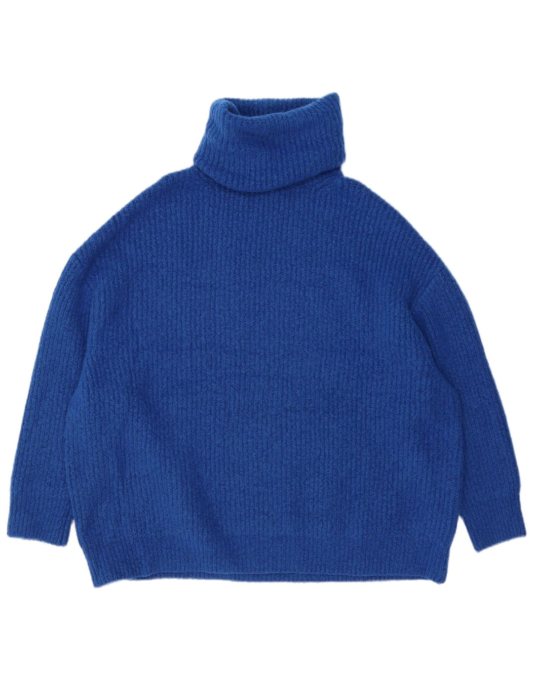 Maglione maglione oversize con collo alto da donna Zara UK 14 Acrilico blu medio