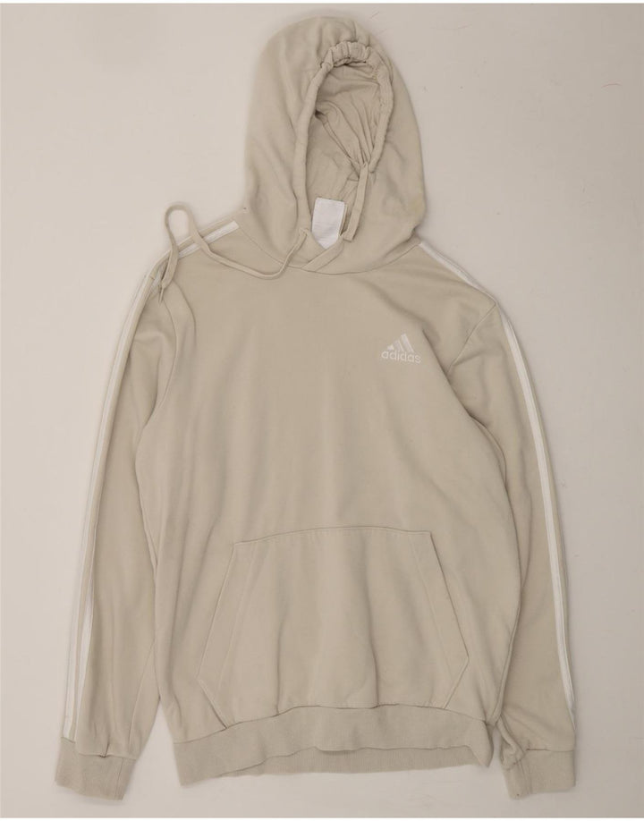 ADIDAS Mens Hoodie Jumper Medium Grey Cotton Vintage Adidas and Second-Hand Adidas from Messina Hembry 