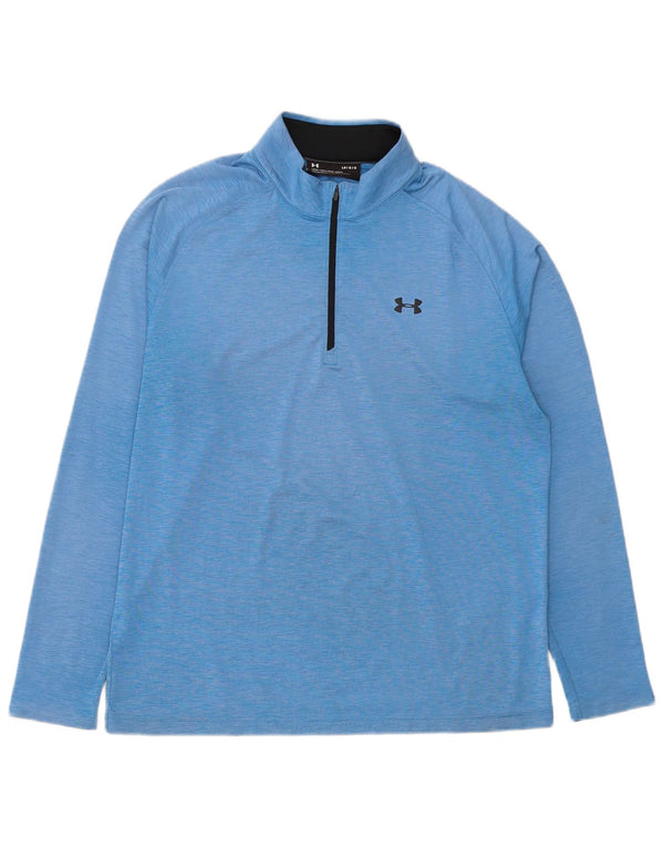 Under Armour Uomo Pullover con zip sul collo Tuta da ginnastica Top grande in poliestere blu