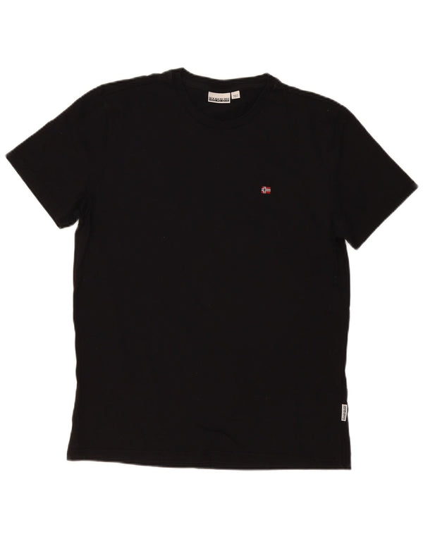 T-shirt da uomo Napapijri Top in cotone nero medio